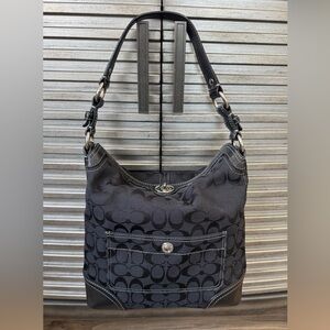 COACH Black on Black Signature CHELSEA 10982 Shoulder bag Purse Handbag & WALLET